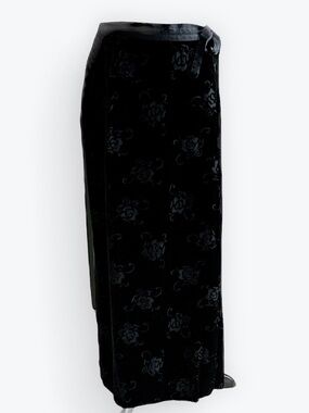 Gap Velvet Burnout Floral Maxi Wrap Skirt 90s Y2K BohoLuxe Whimsigoth Witchy ~ 8